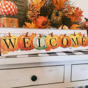 Fall Autumn Pumpkin Welcome Sign